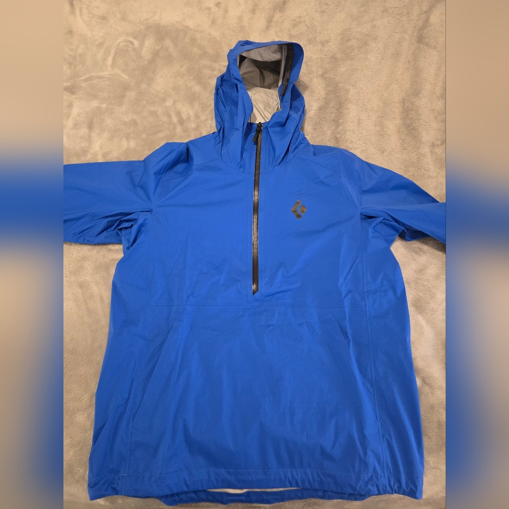 Black Diamond Stormline Anorak 2.5L Rain Shell Jacket Mens Medium Drifter Blue